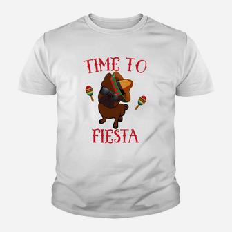 Funny French Bulldog Cinco De Mayo Time To Fiesta Kid T-Shirt - Seseable