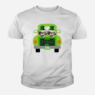 Funny Happy St Patricks Shih Tzu s Dogs Lovers Owners Kid T-Shirt - Seseable