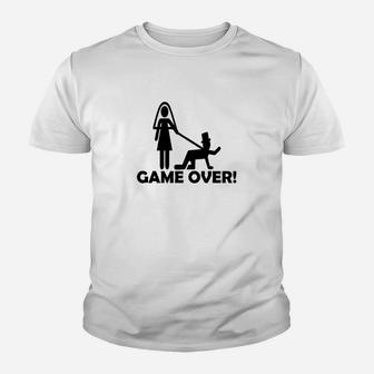 Game Over Hochzeitsmotiv Kinder Tshirt für Herren, Lustiges Ehe Motiv - Seseable