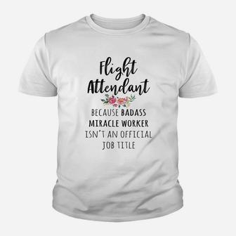 Gift For Flight Attendant Funny Flight Attendant Kid T-Shirt - Seseable