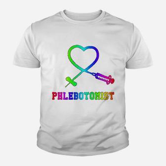 Gift For Phlebotomist Phlebotomy Butterfly Needle Heart Kid T-Shirt - Seseable