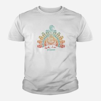 Give Thanks Boho Turkey Thanksgiving And Christmas Kid T-Shirt - Seseable