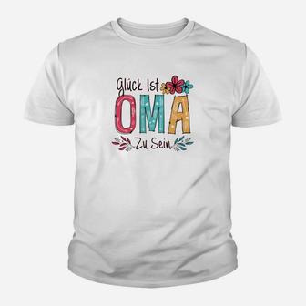 Glück ist OMA zu sein Damen Kinder Tshirt, Geschenkidee für Großmütter - Seseable