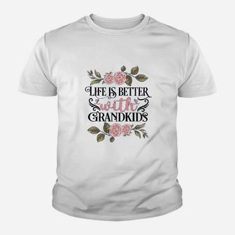 Grandkids Make Life Grand I Love My Grandkids Best Grandma Youth T-shirt - Seseable