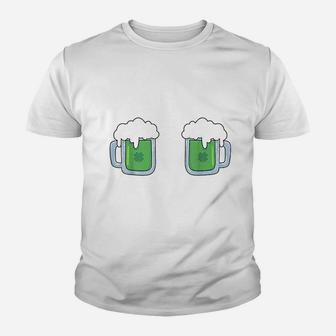 Green Beer Mug Shamrock St Patricks Day Gift Funny Drinking Kid T-Shirt - Seseable
