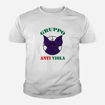 Gruppo Anti Viola Kinder Tshirt, Schweinedesign Lustiges Motiv - Seseable