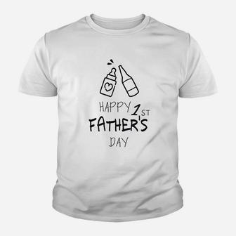 Happy 1st Father s Day Gift For Dad And Grandpa Kid T-Shirt - Seseable