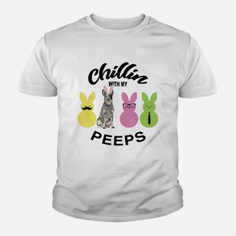 Happy 2021 Easter Bunny Cute Australian Cattle Dog Chilling With My Peeps Gift For Dog Lovers Kid T-Shirt - Seseable