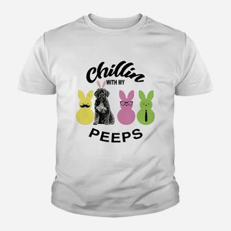 Happy 2021 Easter Bunny Cute Portuguese Water Dog Chilling With My Peeps Gift For Dog Lovers Kid T-Shirt - Seseable