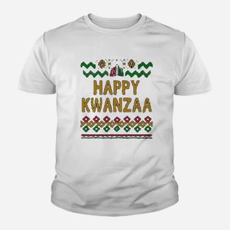 Happy Kwanzaa Style Black Heritage Holiday Graphic Kid T-Shirt - Seseable