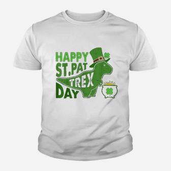 Happy St Pat Trex Day Dinosaur Patricks Day Kid T-Shirt - Seseable