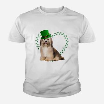Havanese Heart Paw Leprechaun Hat Irish St Patricks Day Gift For Dog Lovers Kid T-Shirt - Seseable