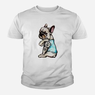 Hipster Bulldog Kinder Tshirt, Stylisches Outfit für Hundeliebhaber - Seseable