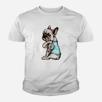 Hipster Bulldogge Kinder Tshirt, Trendiges Cartoon-Design - Seseable