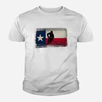 Hockey Texas Flag Kid T-Shirt - Seseable