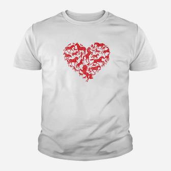 Horses Heart Vintage Valentines Day Kids Girls Boys Kid T-Shirt | Seseable CA