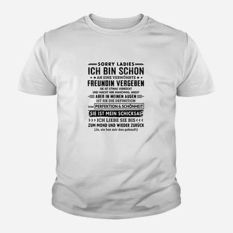 Humorvolles Herren Kinder Tshirt Sorry Ladies – Ich Bin Vergeben, Spruch-Print für Männer - Seseable