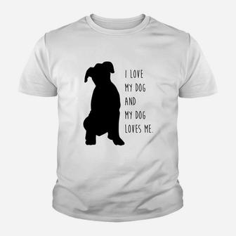 I Love My Dog And My Dog Loves Me Kid T-Shirt - Seseable