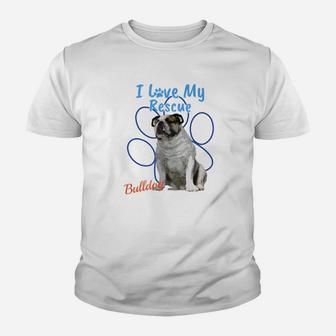 I Love My Rescue English Bulldog Adopted Dog Premium Kid T-Shirt - Seseable