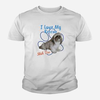I Love My Rescue Shih Tzu Cool Adopted Dog Premium Kid T-Shirt - Seseable