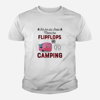 Ich bin die coole Tante Camping & Flipflops Kinder Tshirt für Sommer - Seseable