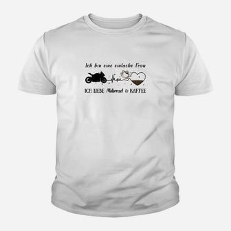 Ich Bin Ein Einfache Frau Motorrad Kinder T-Shirt - Seseable