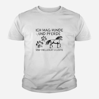 Ich Mag Hunde Und Pferde Kinder T-Shirt - Seseable