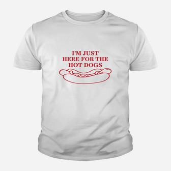 Im Just Here For The Hot Dogs Hot Dog Kid T-Shirt - Seseable