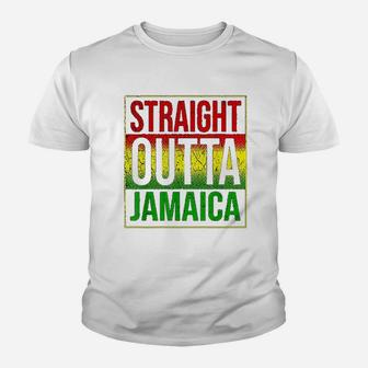 Jamaica Straight Outta Jamaica Rasta Gift Kid T-Shirt - Seseable