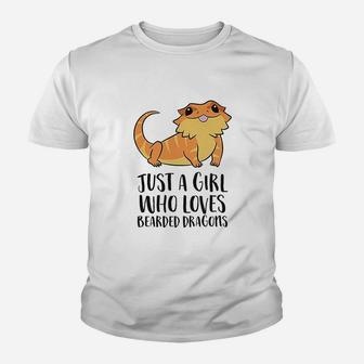 Just A Girl Who Loves Bearded Dragons Lizard Kid T-Shirt - Seseable