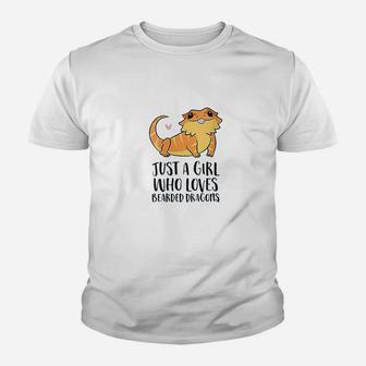 Just A Girl Who Loves Bearded Dragons Lizard Reptile Youth T-shirt - Seseable