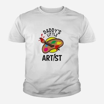 Kids Art Boys Girls Daddys Little Artist Kid T-Shirt - Seseable