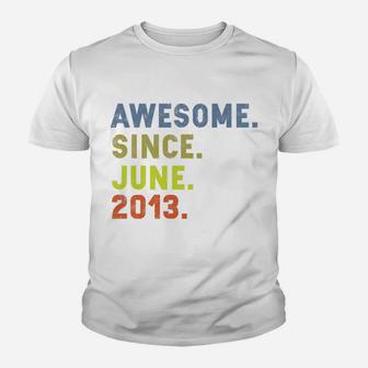 Kids Awesome Since June 2013 Vintage 9th Birthday Gift Boys Girls Kid T-Shirt - Seseable