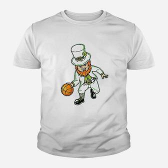 Kids Basketball St Patricks Day Lucky Basketball Youth T-shirt - Seseable