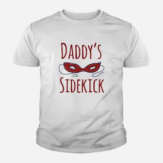 Kids Daddys Masked Super Sidekick Kids Fathers Day Premium Kid T-Shirt - Seseable