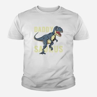 Kids Funny Daddysaurus Shirt Dinosaur First Time Dad Kid T-Shirt - Seseable
