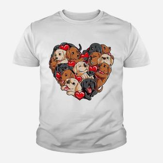 Labrador Valentines Day Dog Lover Heart Boys Kids Love Kid T-Shirt | Seseable CA