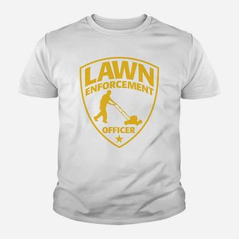 Lawn Enforcement Officer Dad Fathers Day Graphic Kid T-Shirt - Seseable