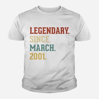 Legendary Since March 2001 Vintage 21 Birthday Gift Kid T-Shirt - Seseable