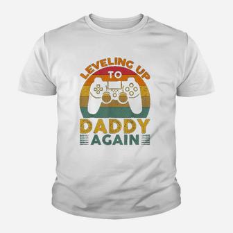 Leveling Up To Daddy Again Promoted To Dad Again Gift Kid T-Shirt - Seseable