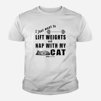 Lift And Cat Nap Kid T-Shirt - Seseable
