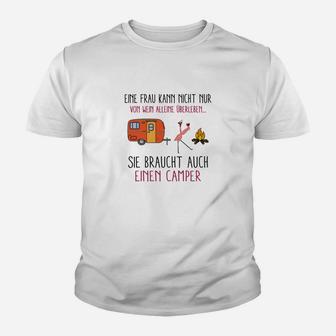 Lustiges Camper-Kinder Tshirt für Frauen, Spruch Leben mit Camper - Seseable