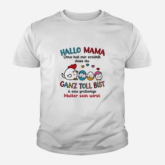 Lustiges Schwangerschafts-Kinder Tshirt Hallo Mama für werdende Mütter - Seseable