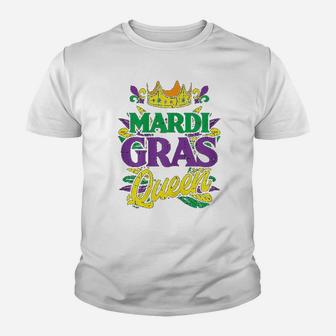 Mardi Gras Queen Crown Funny Mardi Gras Carnival Kid T-Shirt - Seseable