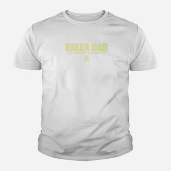 Mens Biker Dad Shirt Cool Cyclist Funny Biking Fathers Day Gift Kid T-Shirt - Seseable