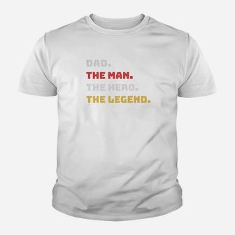 Mens Dad Man Hero Legend Gift For Father Papa Daddy Kid T-Shirt - Seseable