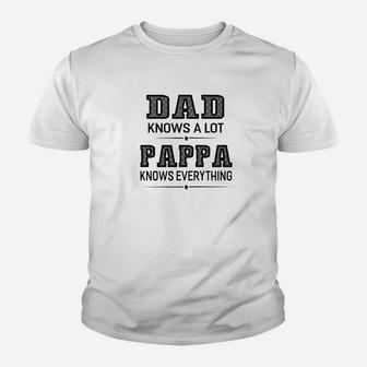 Mens Family Fathers Day Dad Knows Pappa Knows Everything Kid T-Shirt - Seseable