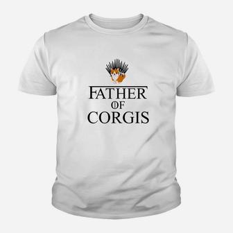 Mens Father Of Corgis Dog Dad Funny Fathers Day Gift Men Premium Kid T-Shirt - Seseable