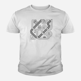 Mens Fathers Day Car Train Playmat Coloring Print On Back Kid T-Shirt | Seseable CA