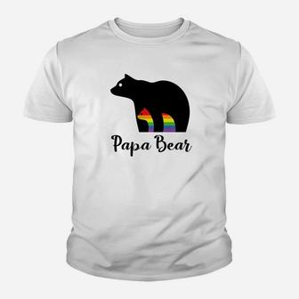 Mens Fathers Day Papa Bear Gift For Father Of Gay Child Kid T-Shirt - Seseable